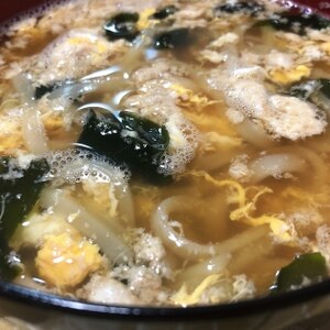 わかめとたまごのあんかけうどん